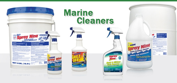 A collection of marine cleaners